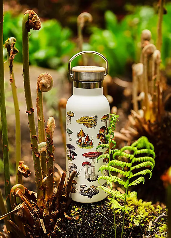 Vintage Mushroom Metal Water Bottle