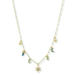 Ella Charm Gold Necklace - Turquoise