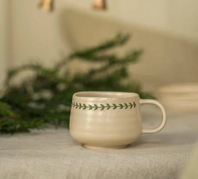Hand Painted Wreath Mug