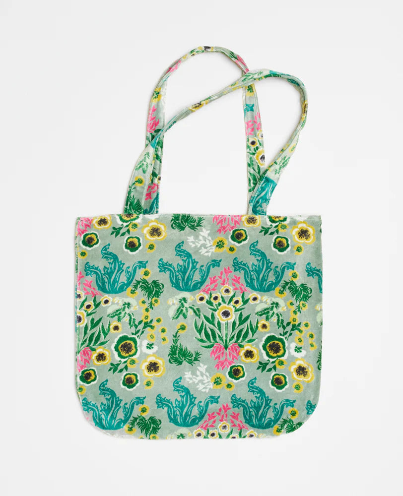 Big Organic Cotton Velvet Tote Bag - Swainston Green