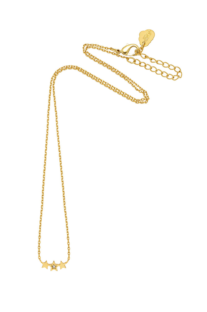 TRIPLE CZ STAR NECKLACE - Gold Plated