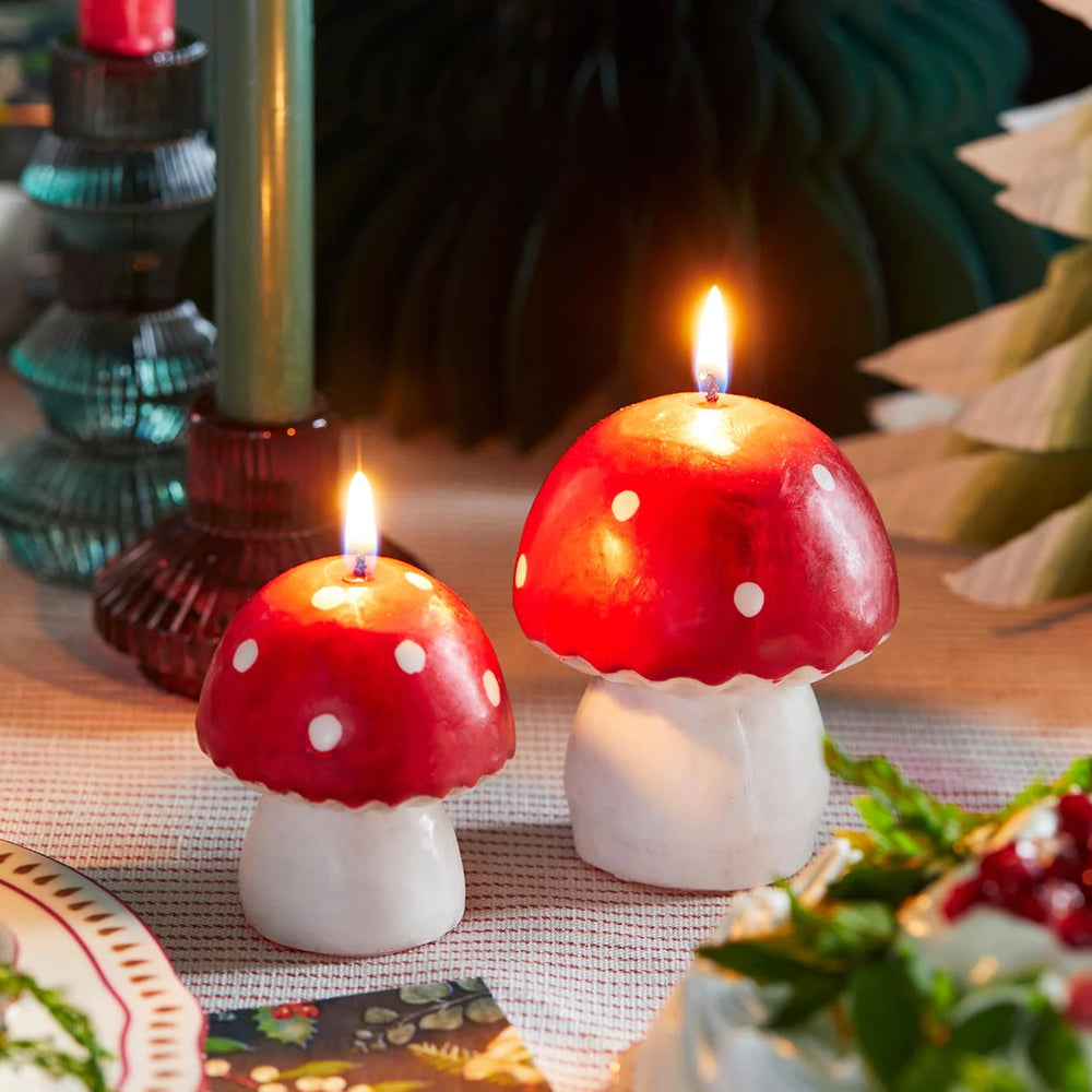 Midnight Forest Red Mushroom Candle - Large