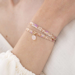 Sari Wrap Bracelet - Rose Quartz