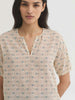 Hellenic Waves Print Top - Ecru