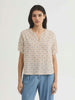 Hellenic Waves Print Top - Ecru
