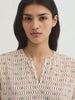 Hellenic Waves Print Top - Ecru