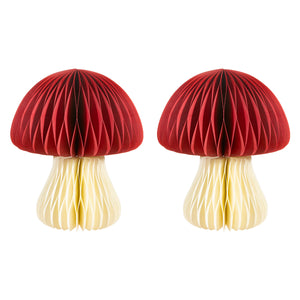 Honeycomb Mushrooms Paper Standing Decorations - Set of 2