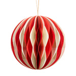 Red and White Honeycomb Paper Hanging Decorations
