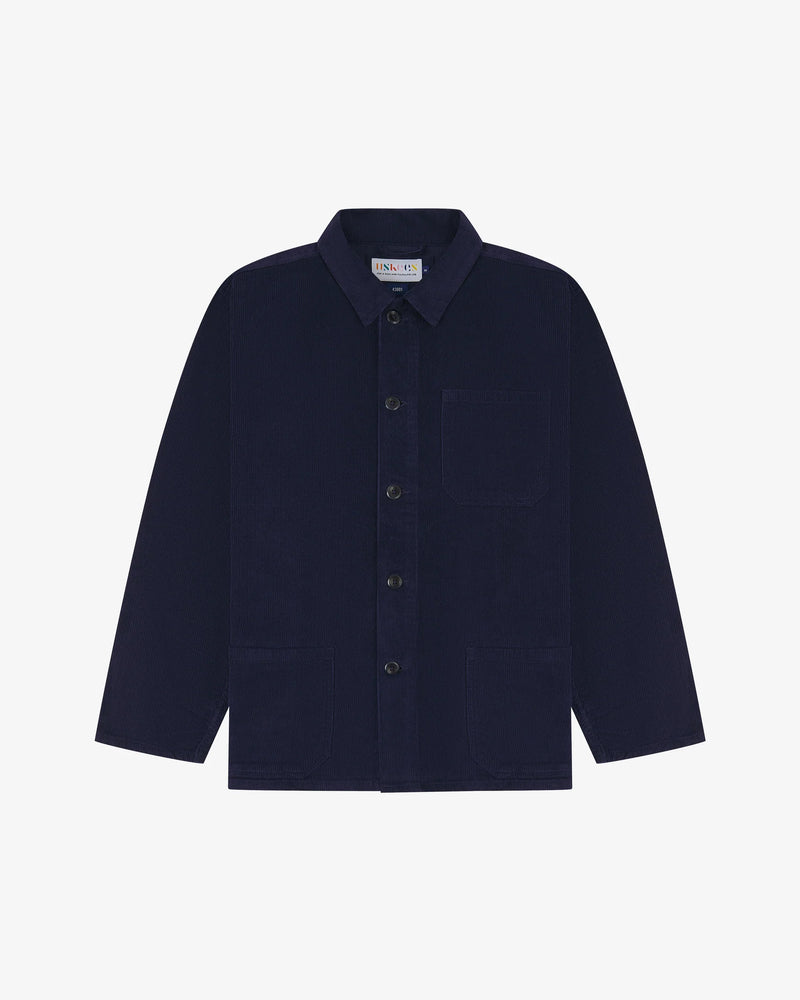 Men's Organic Buttoned Cord Overshirt - Deep Indigo