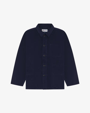 Men's Organic Buttoned Cord Overshirt - Deep Indigo