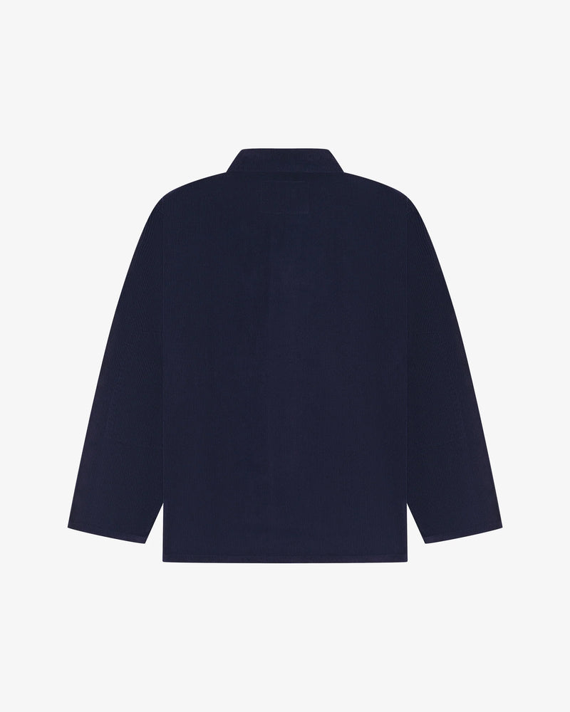Men's Organic Buttoned Cord Overshirt - Deep Indigo