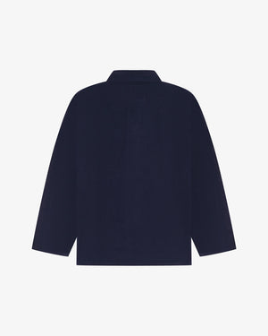 Men's Organic Buttoned Cord Overshirt - Deep Indigo
