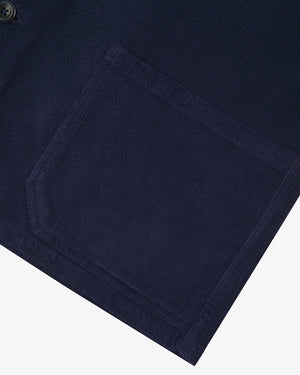 Men's Organic Buttoned Cord Overshirt - Deep Indigo