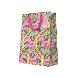 Neon Floral Pink Poppies Large Gift Bag (V and A)