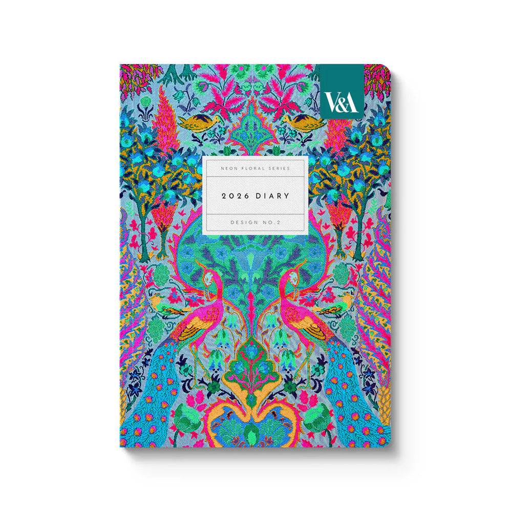 Neon Floral Peacock Premium Perfect Bound Diary