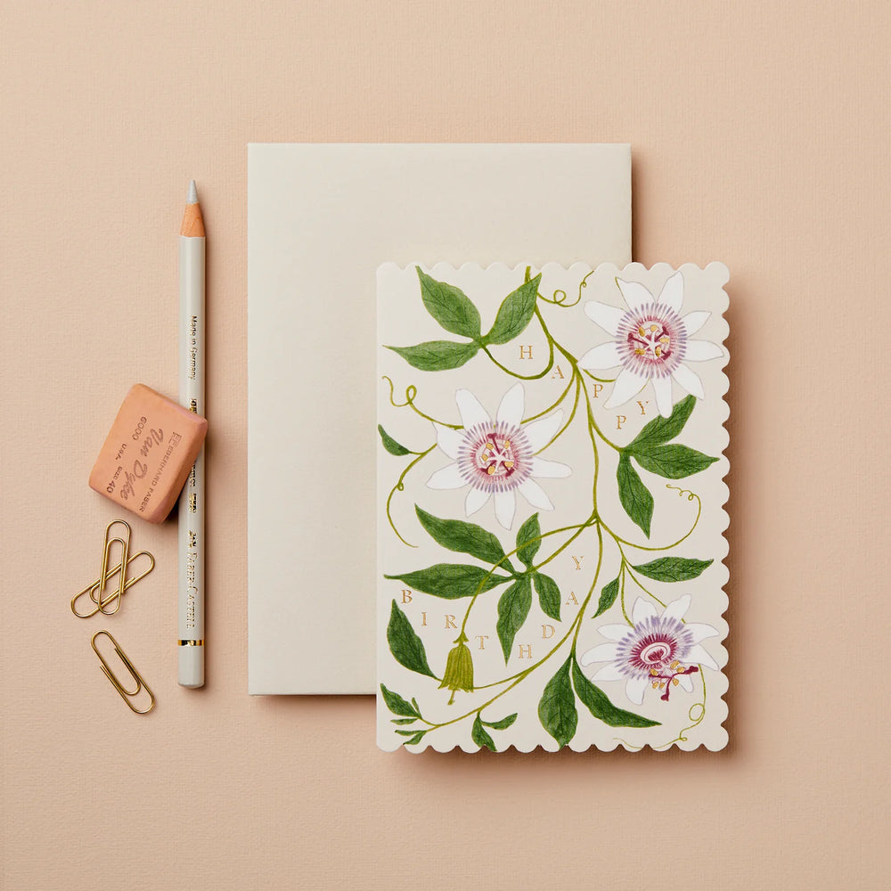 Passionflower Happy Birthday Card