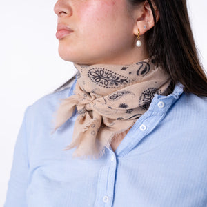 Women's 100% Wool Scarf Alice - Ecru