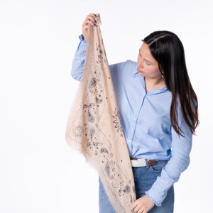 Women's 100% Wool Scarf Alice - Ecru