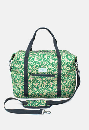 Green Abstract Flowers Weekender Bag - Eco