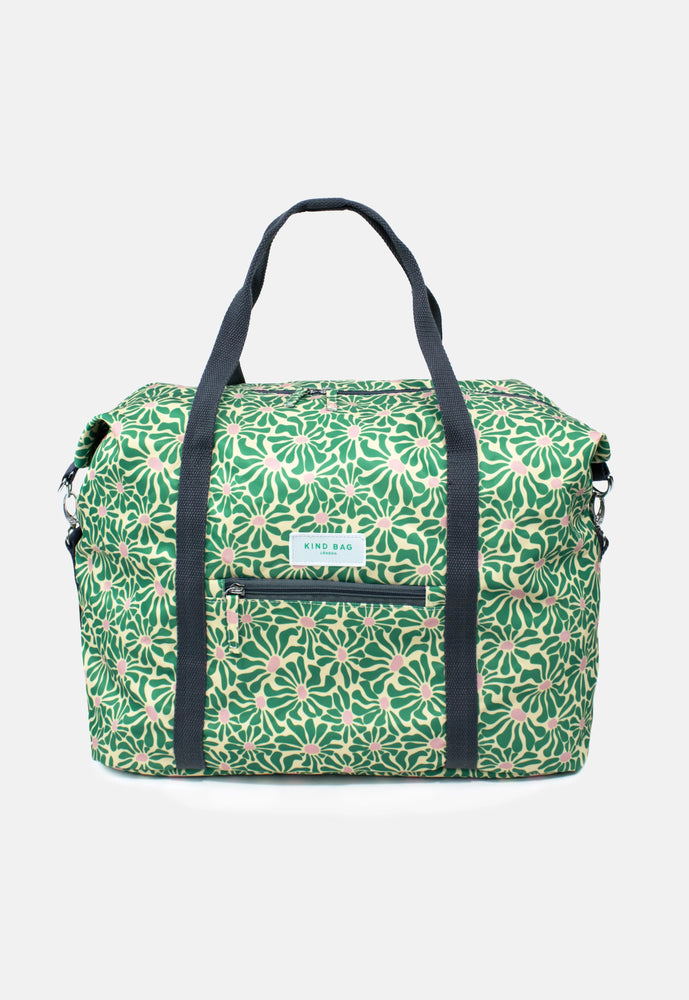 Green Abstract Flowers Weekender Bag - Eco