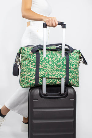 Green Abstract Flowers Weekender Bag - Eco
