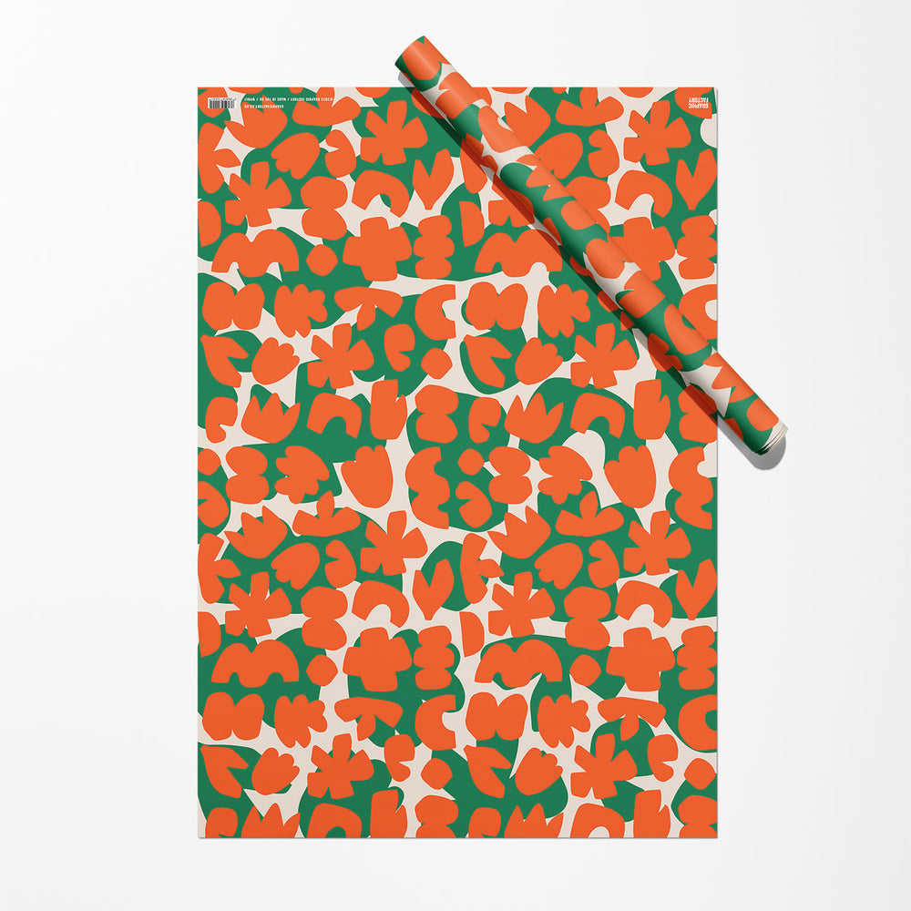Wildflowers Gift Wrap Sheet - Red