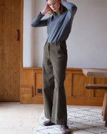 Harper Wide Leg Trousers - Olive Cord