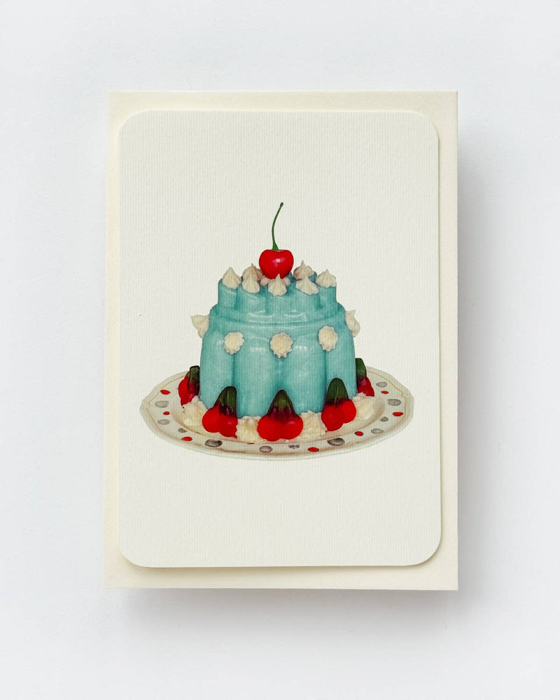 Violet Petal Cream Blancmange Greeting Card