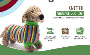 Knitted Sausage Dog Plush Toy
