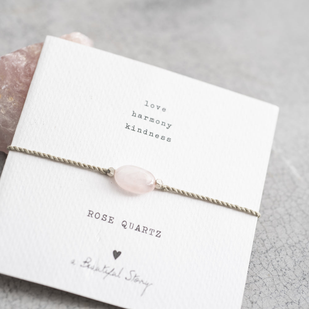 Gemstone Card Rose Quartz Bracelet