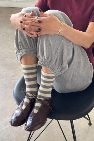 Wally Socks: Wide / Grey Stripe