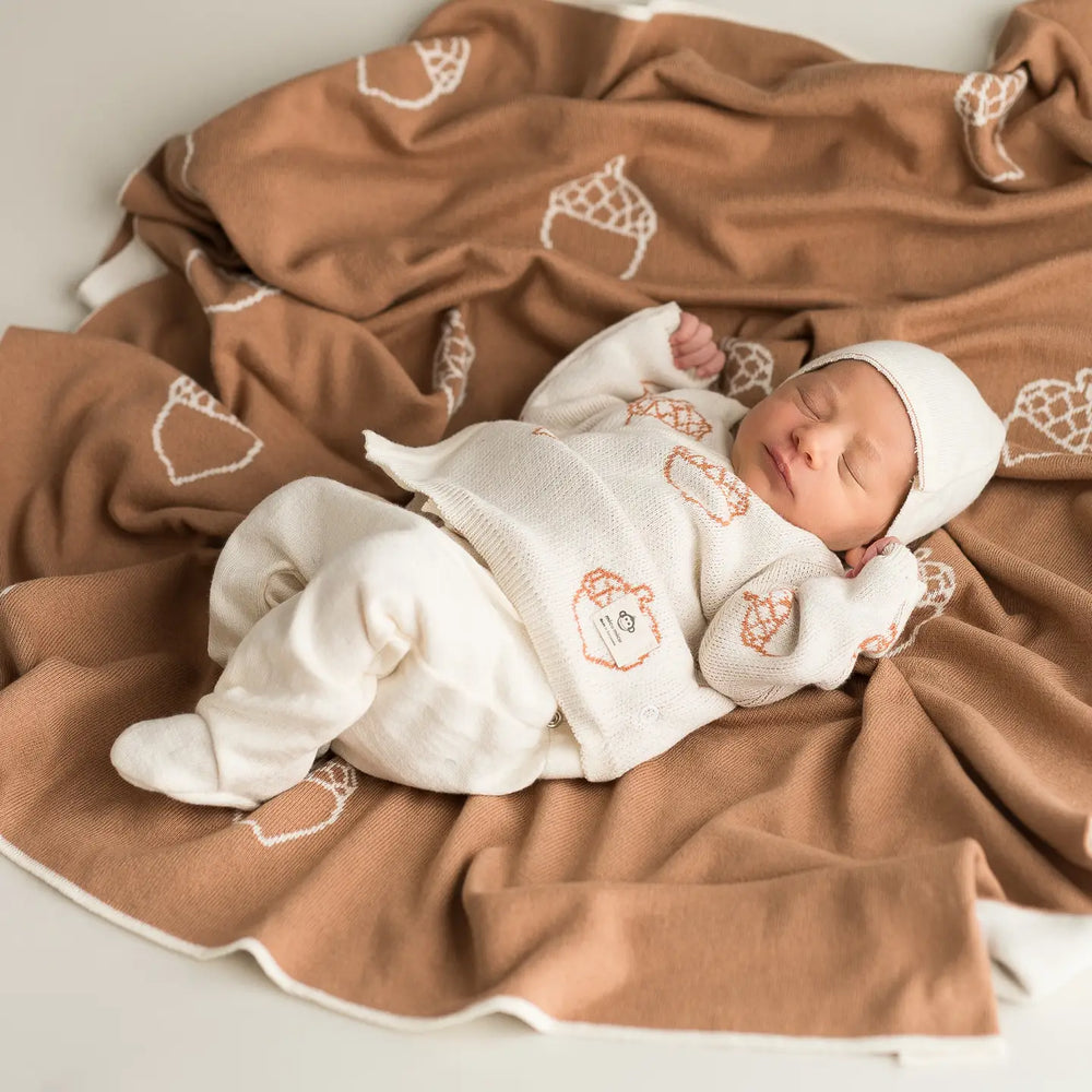 Acorn Baby Blanket - Organic Cotton