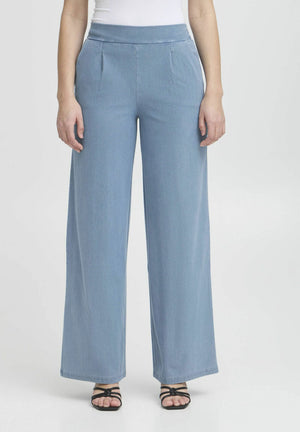 Kate Wide Trousers - Blue Denim