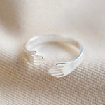 Adjustable Hands Ring in Silver