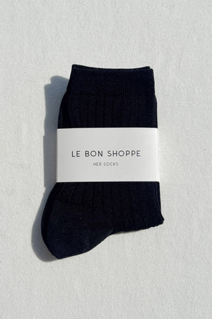 Her Socks - Mercerized Combed Cotton Rib: Pesto