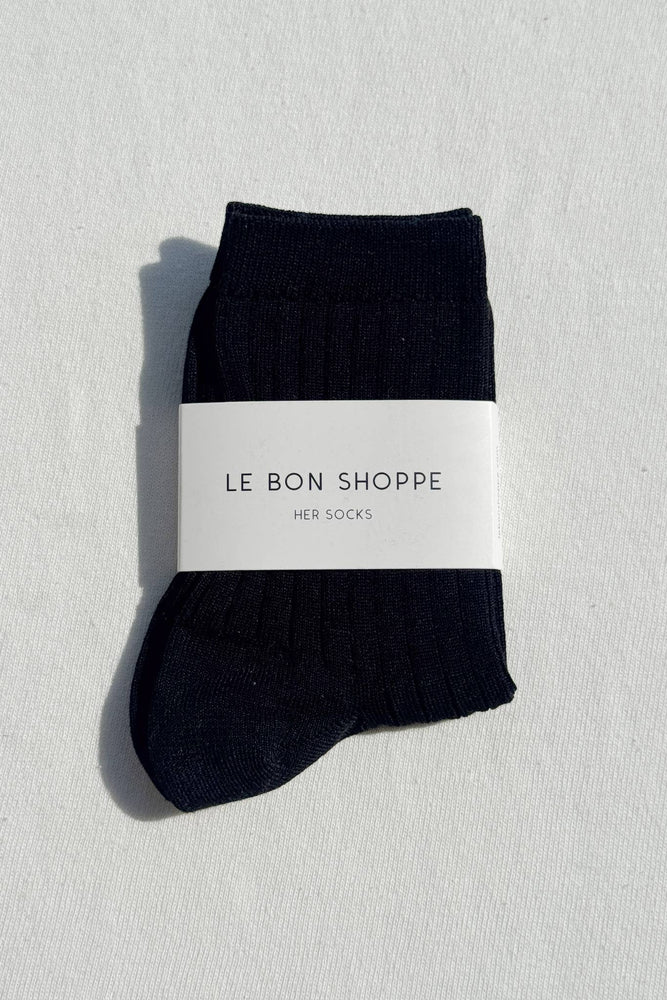 Her Socks - Mercerized Combed Cotton Rib: Coffee
