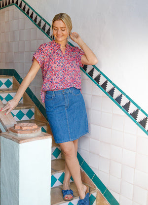 Nettie Denim Cotton Skirt