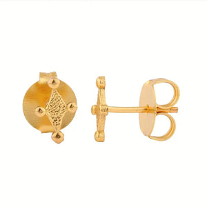 Anat Stud Earrings - Cast Bronze Gold Plated
