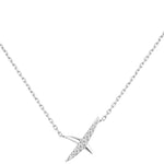 Silver Kiss Pave Necklace - Heart Hunter