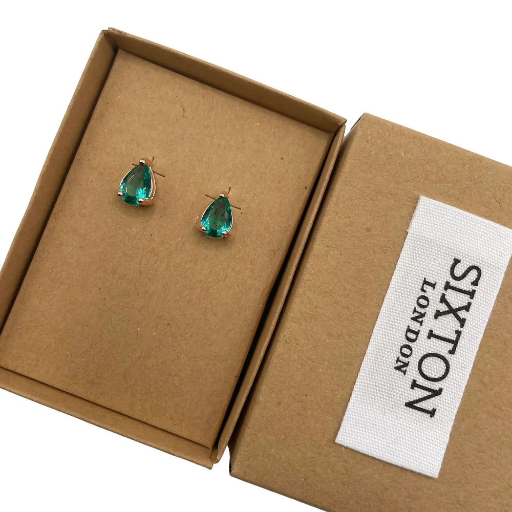 Aqua Teardrop Sparkle Earrings