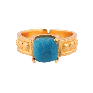 Ariana Rough Cut Apatite Ring - Cast Bronze Gold Plated