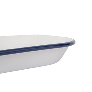 White Square Enamel Baking Tray - 24.5cm X 24.5cm