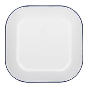 White Square Enamel Baking Tray - 24.5cm X 24.5cm