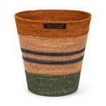 Seagrass Waste paper Basket in Olive and Old Rose
