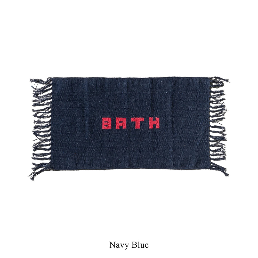 Hand-Loomed Bath Mat - Navy Blue