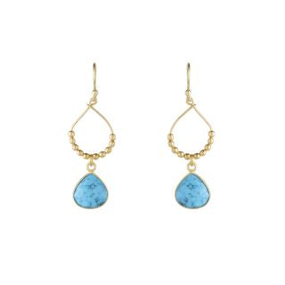 Bay Reef Drop Earrings in Gold with Turquoise