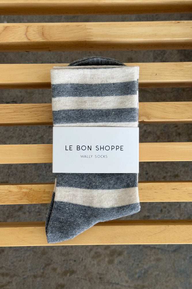 Wally Socks: Wide / Grey Stripe