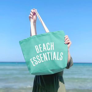 Beach Essentials Canvas Bag - Mint