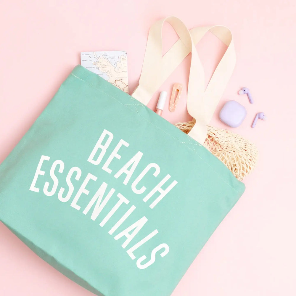 Beach Essentials Canvas Bag - Mint