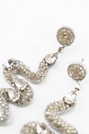 Silver Snake Earrings